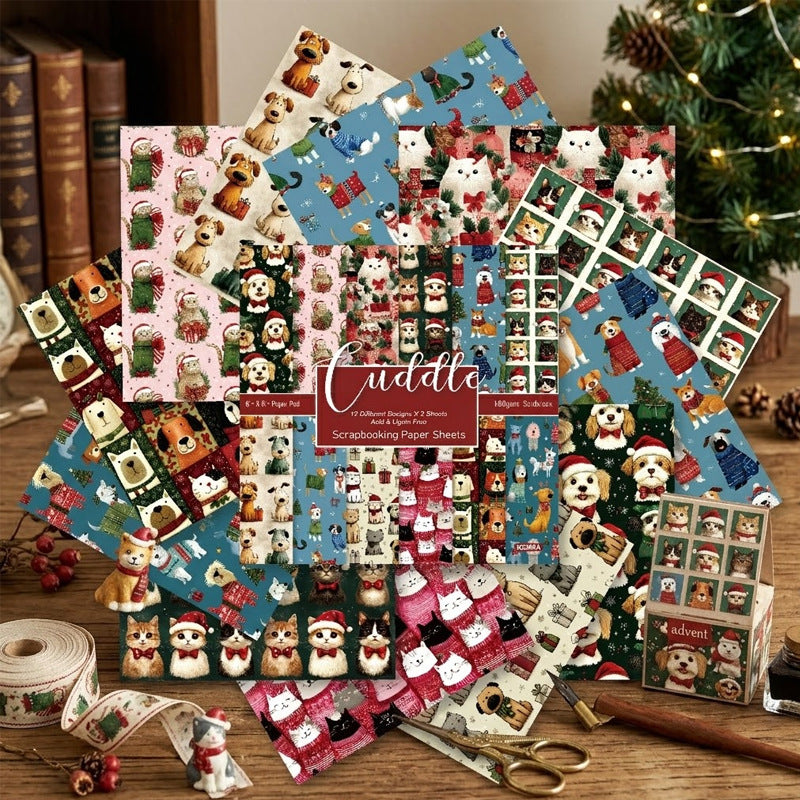24PCS 6" Cuddle Scrapbook Paper & Cardstock