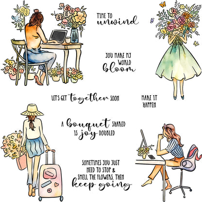 Girl's Daily Life Clear Stamps