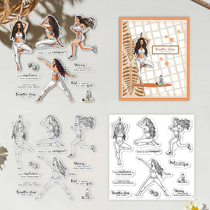 Girls Exercise Yoga Clear Stamps