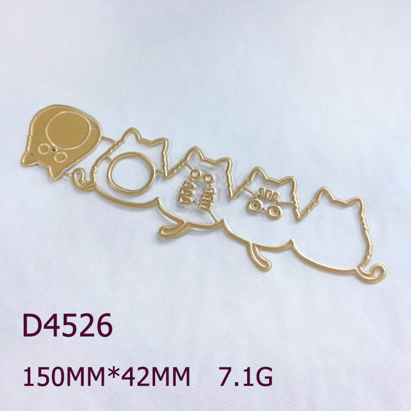 4 Pcs Little Fat Cats Metal Cutting Dies