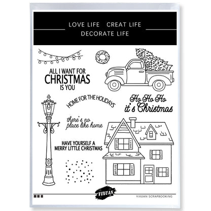 Christmas Theme Dies & Stamps Set