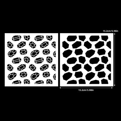 2 PCS Creative Patterns DIY Painting Hollow Stencil