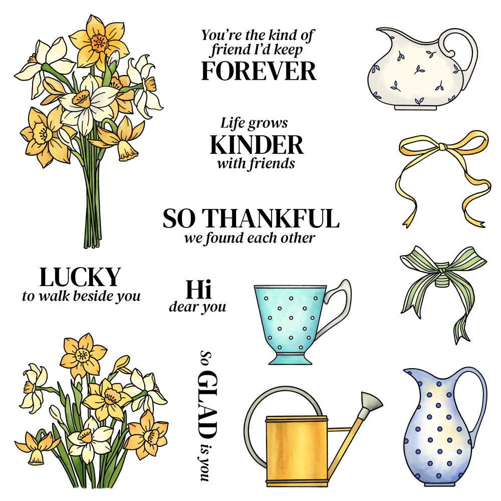 Vase and Flowers Dies & Stamps Set