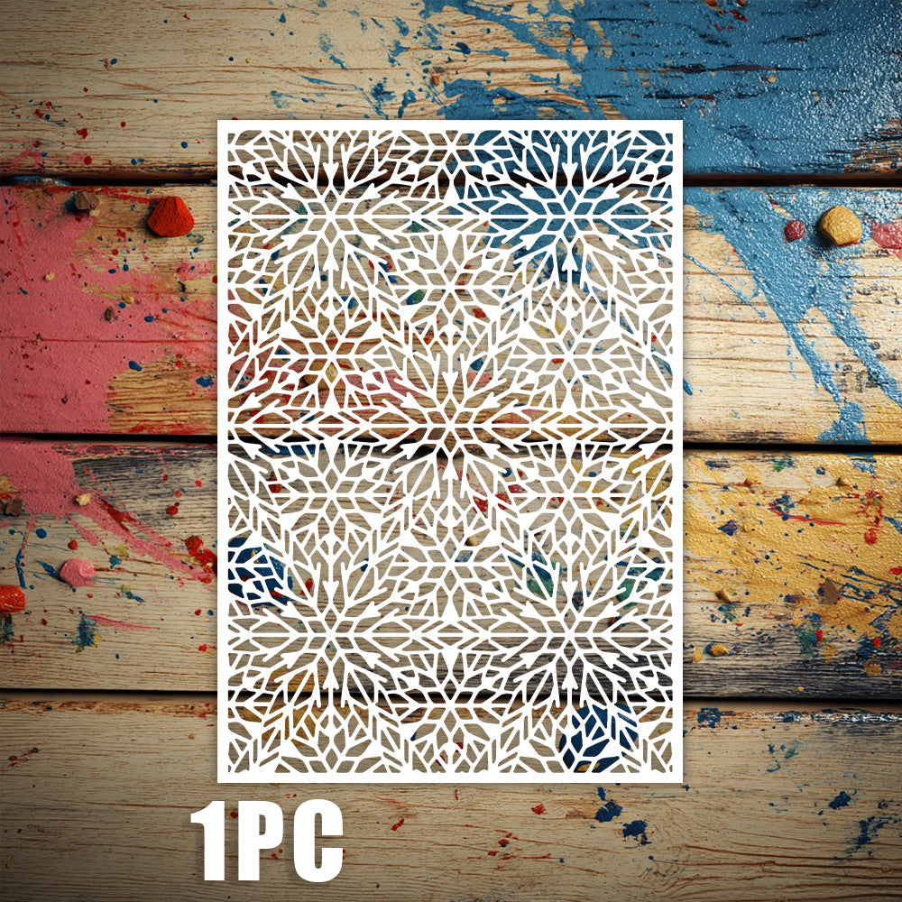 Snowflake Background Pattern DIY Painting Hollow Stencil