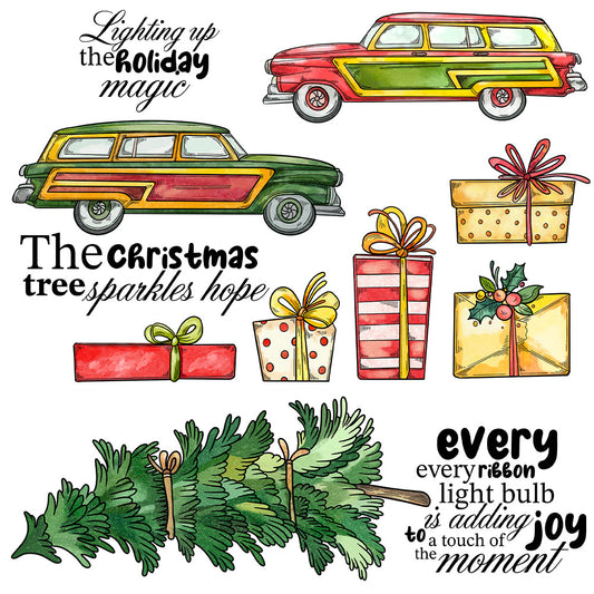 Christmas Elements Dies & Stamps Set