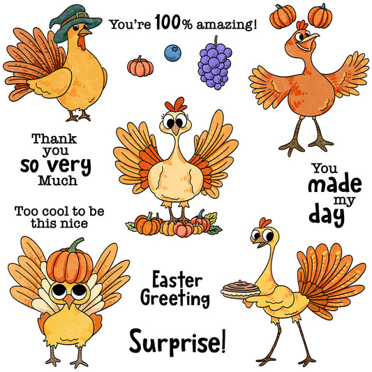 Turkey Pumpkin Dies & Stamps Set