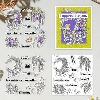 Wisteria Flowers Clear Stamps