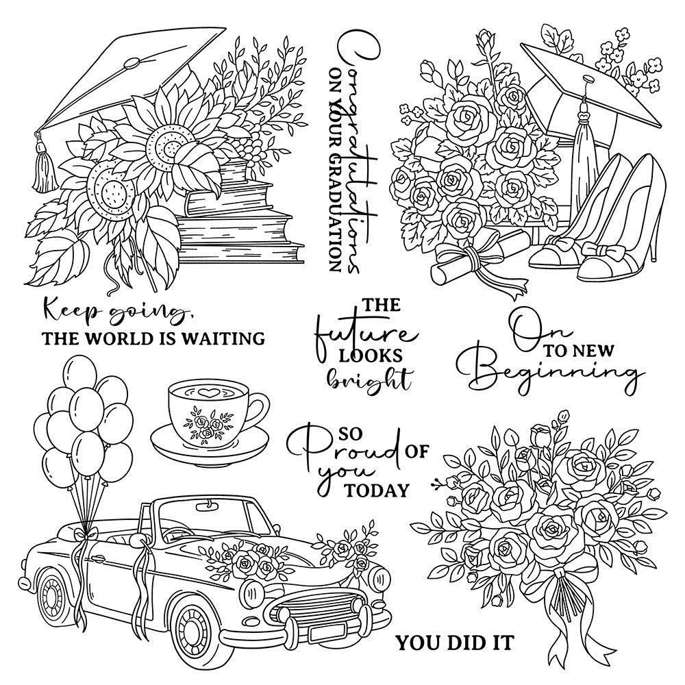 Graduation Wishes Clear Stamps