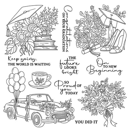 Graduation Wishes Clear Stamps