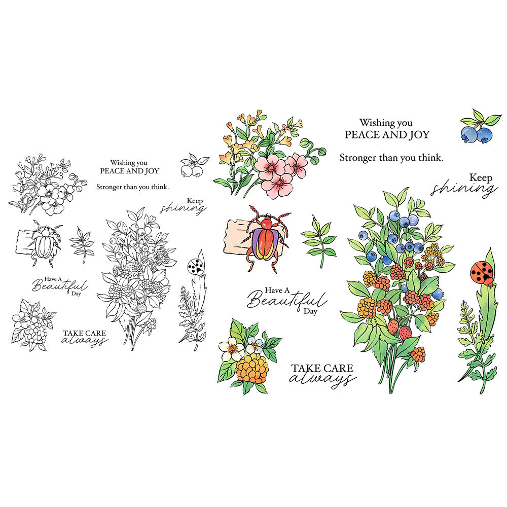 Blueberry Insects Clear Stamps