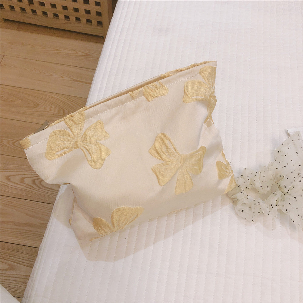 Bowknot Elegant Jacquard Cosmetic Bag