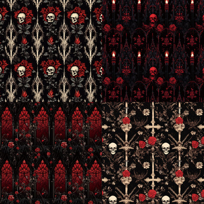 24PCS 6" Gothic Night Scrapbook Paper & Cardstock