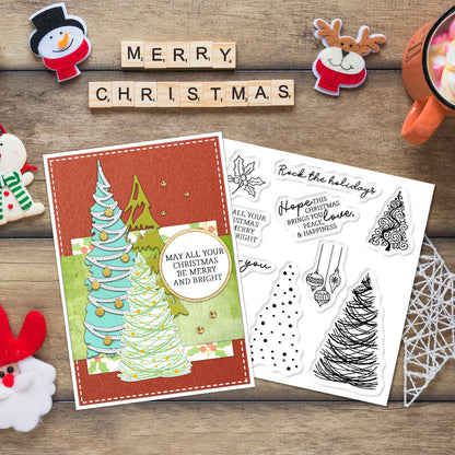 Christmas Tree Dies & Stamps Set