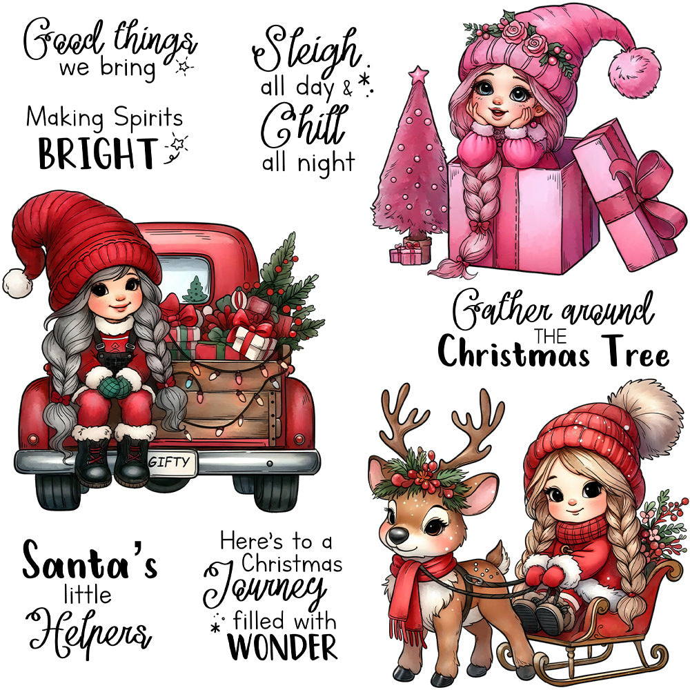 Christmas Cute Girls Dies & Stamps Set