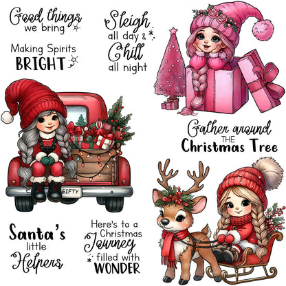 Christmas Cute Girls Dies & Stamps Set