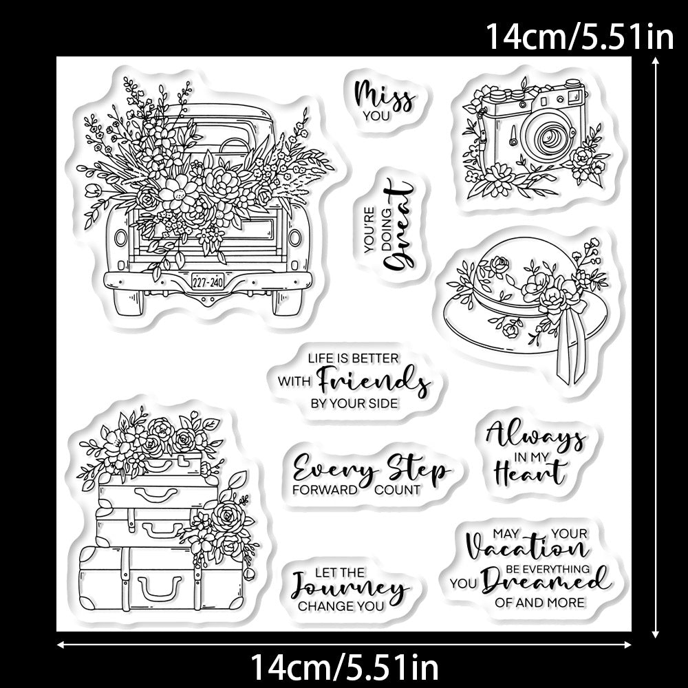 Flowers and Travel Clear Stamps