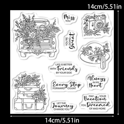 Flowers and Travel Clear Stamps
