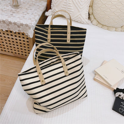 Artistic Retro Striped Daily Tote Bag