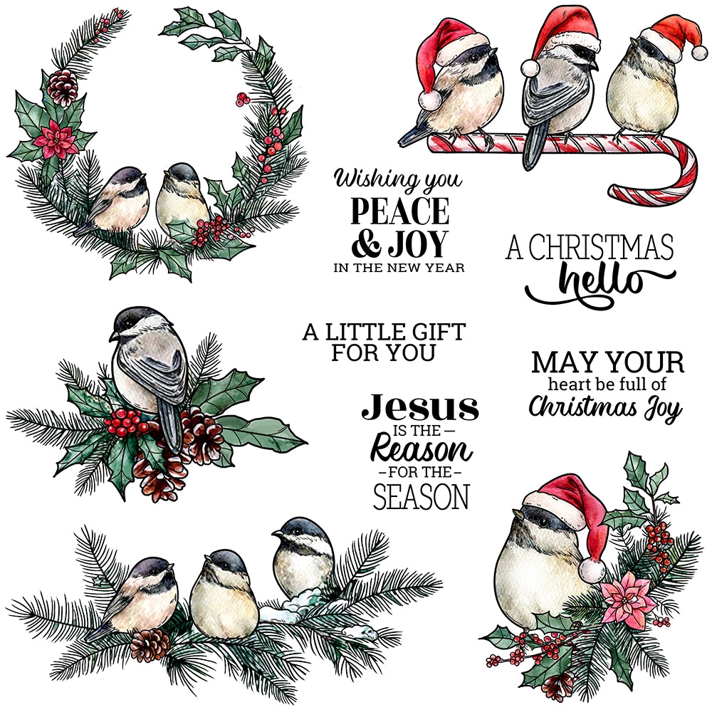 Christmas Birds Clear Stamps