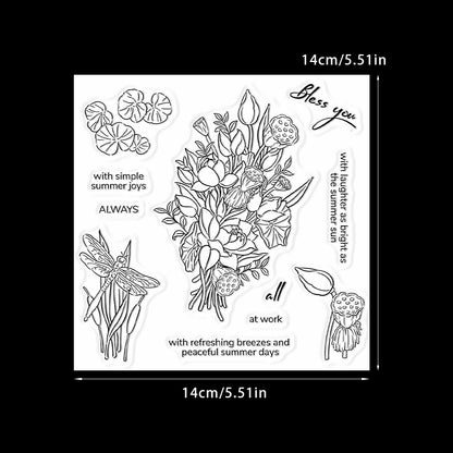 Summer Lotus Flowers Dies & Stamps Set