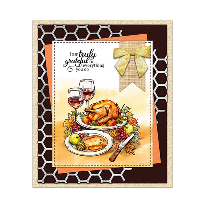 Thanksgiving Turkey Red Wine Dies & Stamps Set