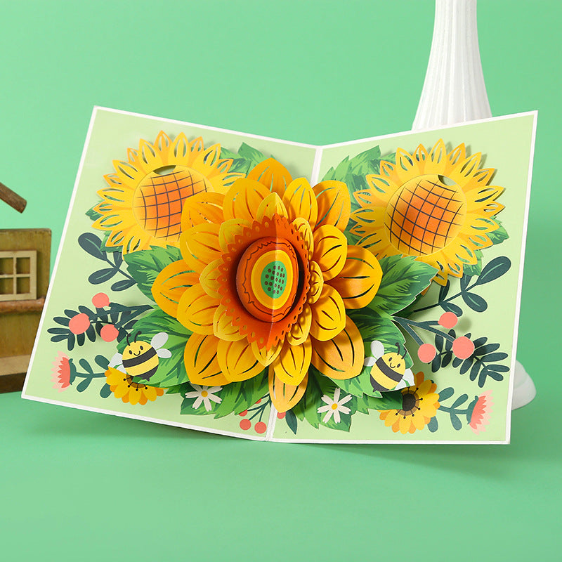 3D Sunflower Pop-Up Greeting Card