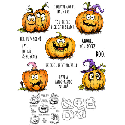 Halloween Pumpkin Dies & Stamps Set