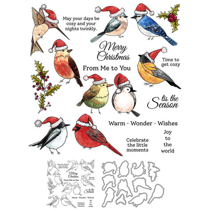 Christmas Birds Dies & Stamps Set