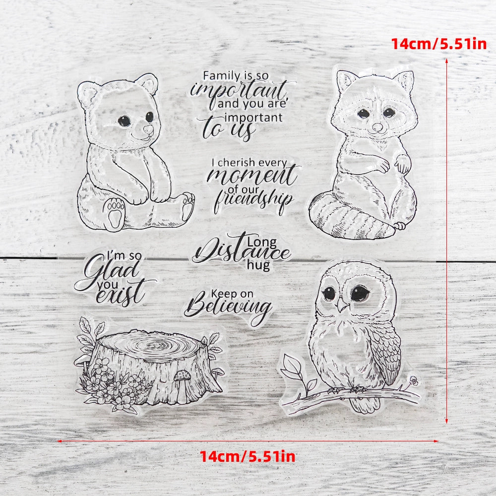 Cute Cartoon Animals Clear Stamps