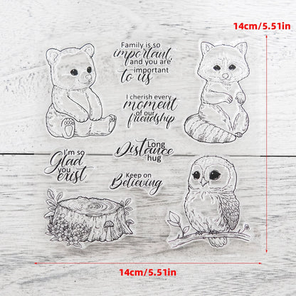 Cute Cartoon Animals Clear Stamps