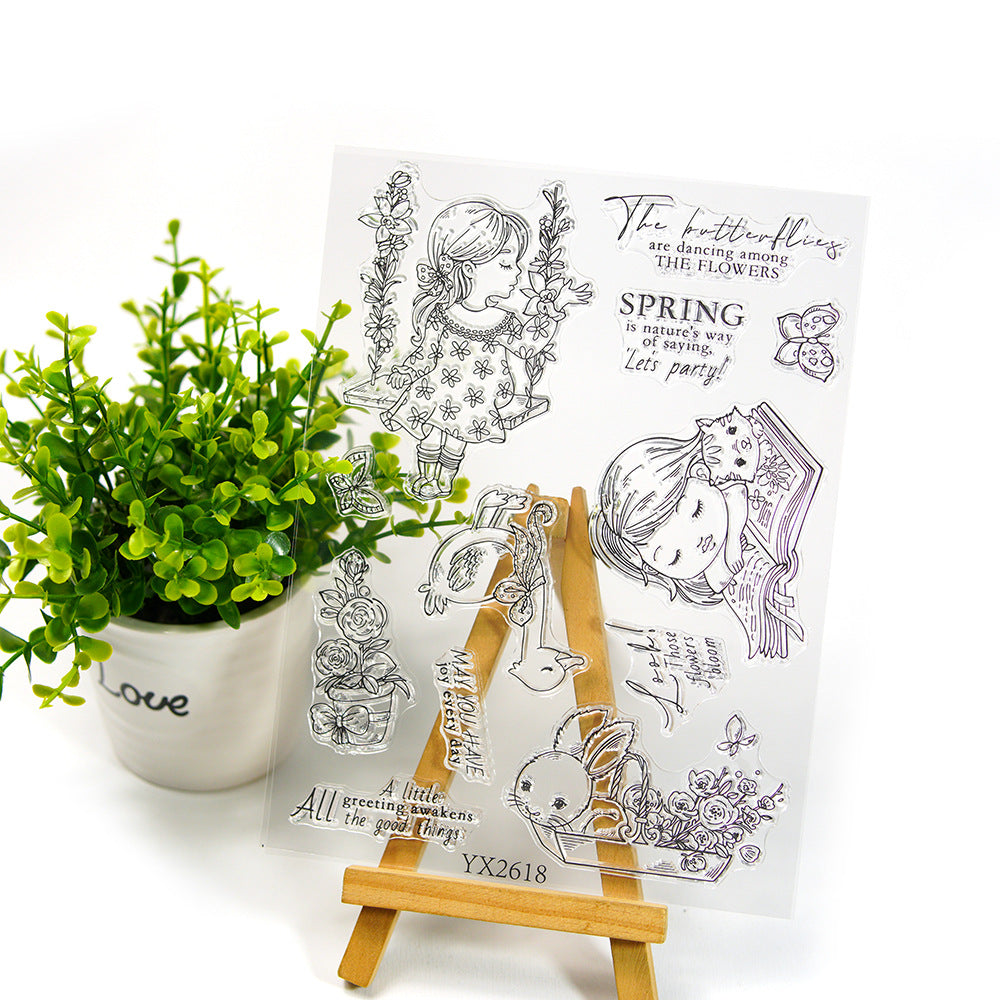 Cute Little Girl Clear Stamps