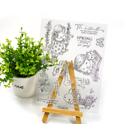Cute Little Girl Clear Stamps