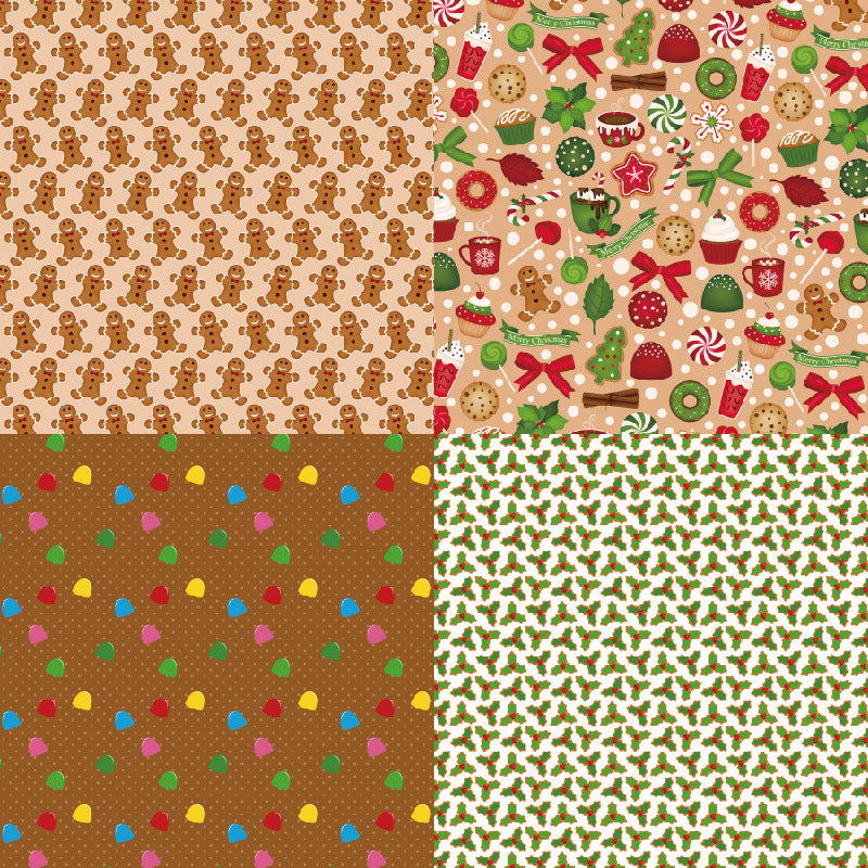 24PCS 6" Christmas Desserts Scrapbook Paper & Cardstock