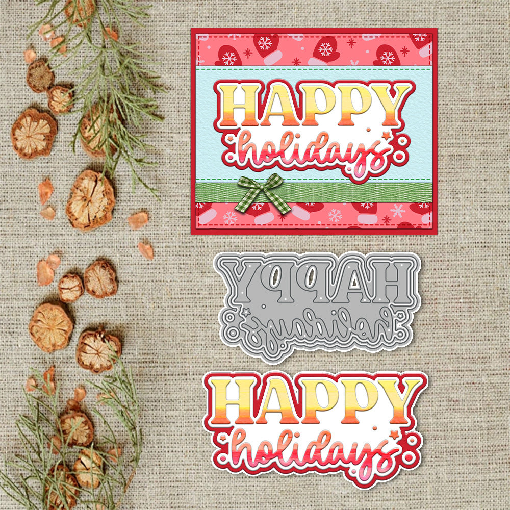 "Happy Holidays" Words Metal Cutting Dies