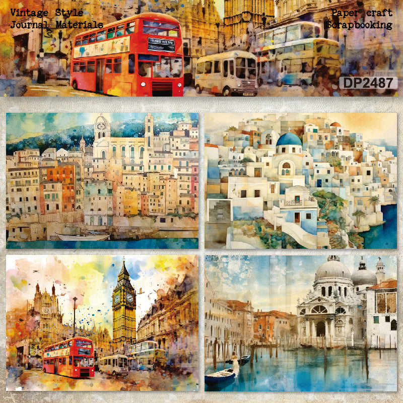 A5 City Scenery Journal Scrapbook Paper