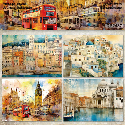 A5 City Scenery Journal Scrapbook Paper