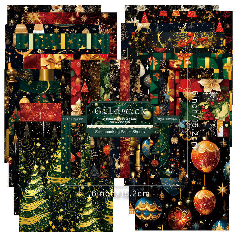 24PCS 6" Festival Theme Scrapbook Paper & Cardstock