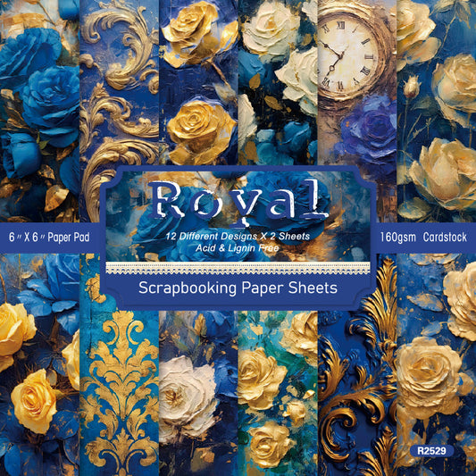 24PCS 6" Royal Scrapbook Paper & Cardstock