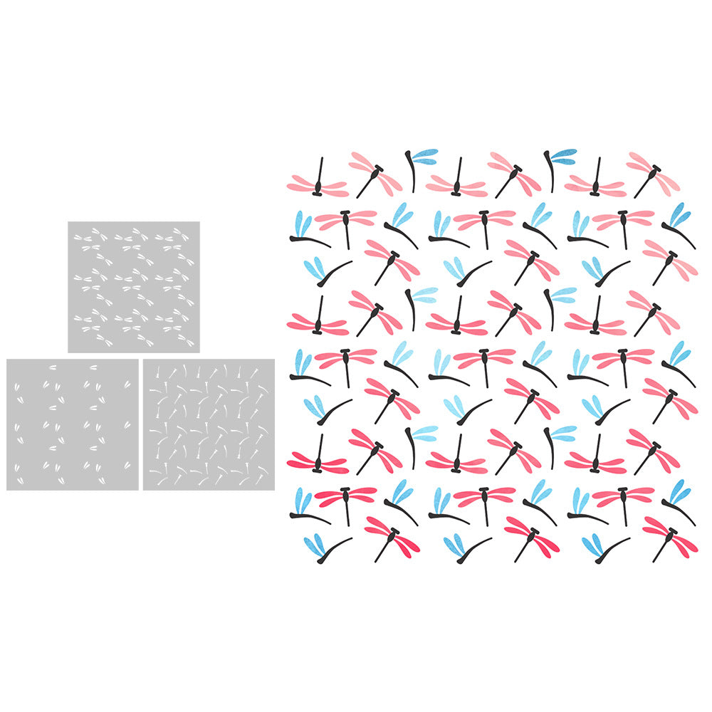 3 PCS Dragonfly Pattern DIY Painting Hollow Stencil