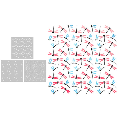 3 PCS Dragonfly Pattern DIY Painting Hollow Stencil