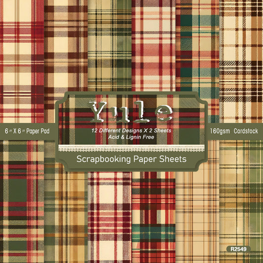 24PCS 6" Yule Scrapbook Paper & Cardstock