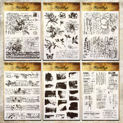 Retro Background DIY Scrapbook Clear Stamps