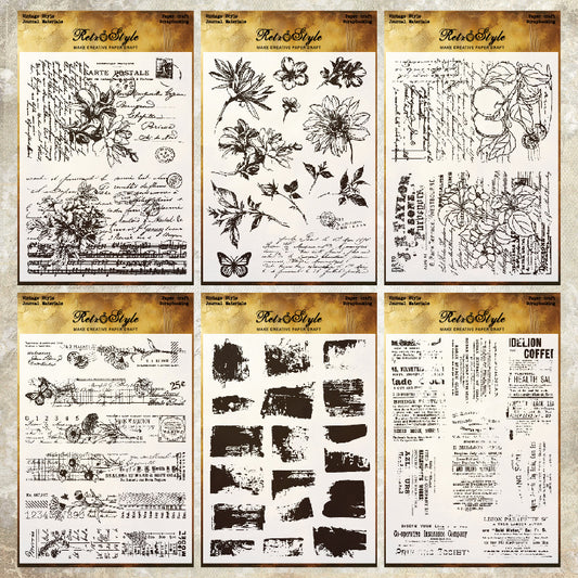 Retro Background DIY Scrapbook Clear Stamps