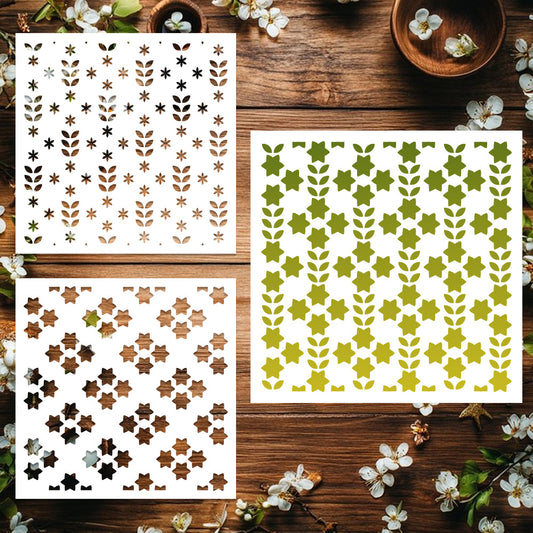 2 PCS Hexagonal Star Pattern DIY Painting Hollow Stencil