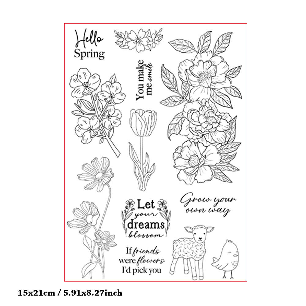 Beautiful Flower Decoration DIY Scrapbook Clear Stamps