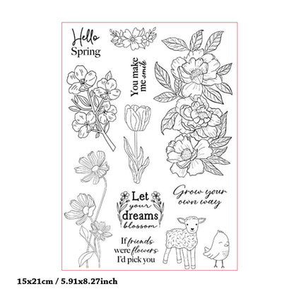 Beautiful Flower Decoration DIY Scrapbook Clear Stamps