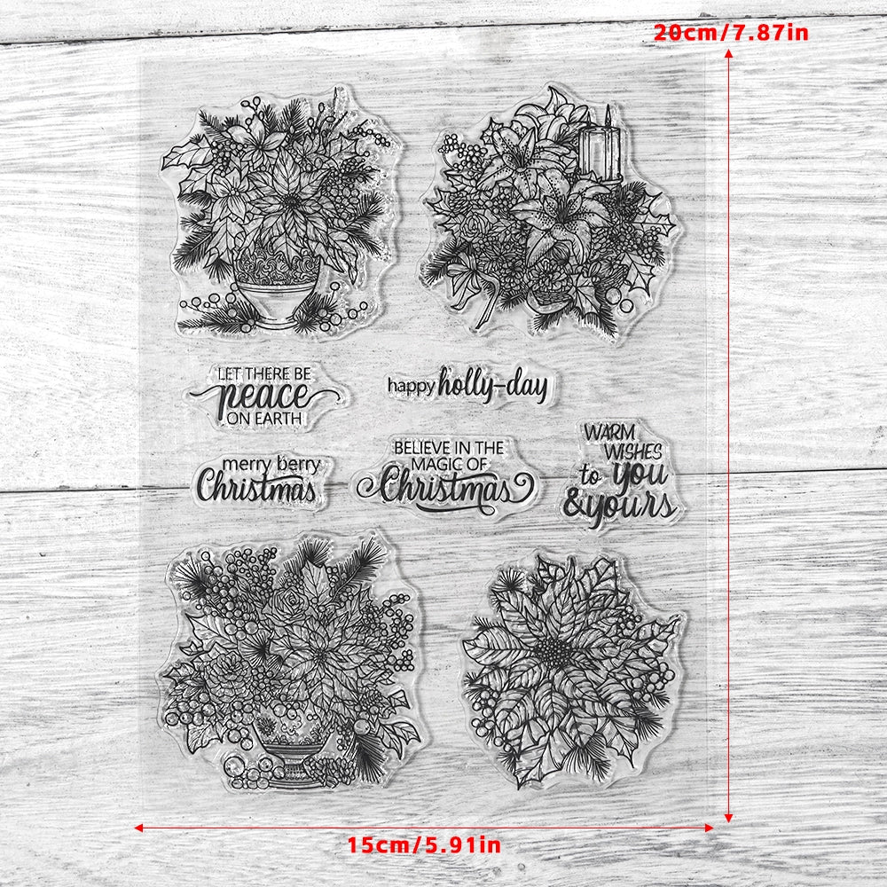 Christmas Flowers Clear Stamps