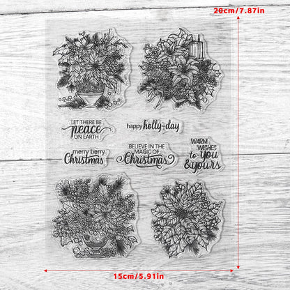 Christmas Flowers Clear Stamps
