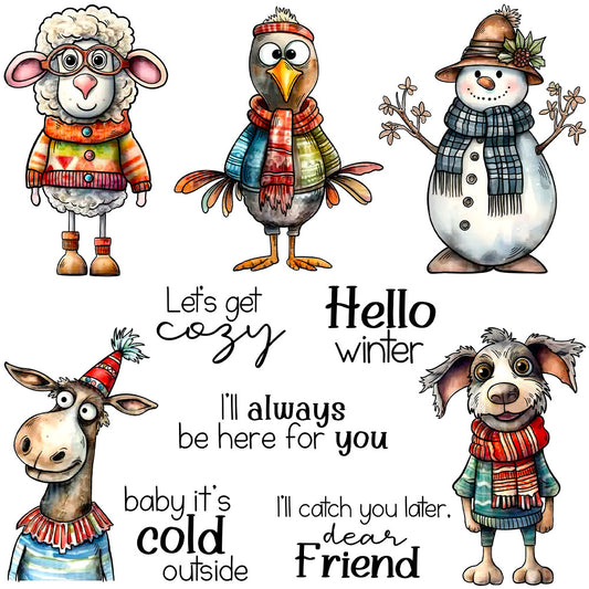 Winter Animals Dies & Stamps Set