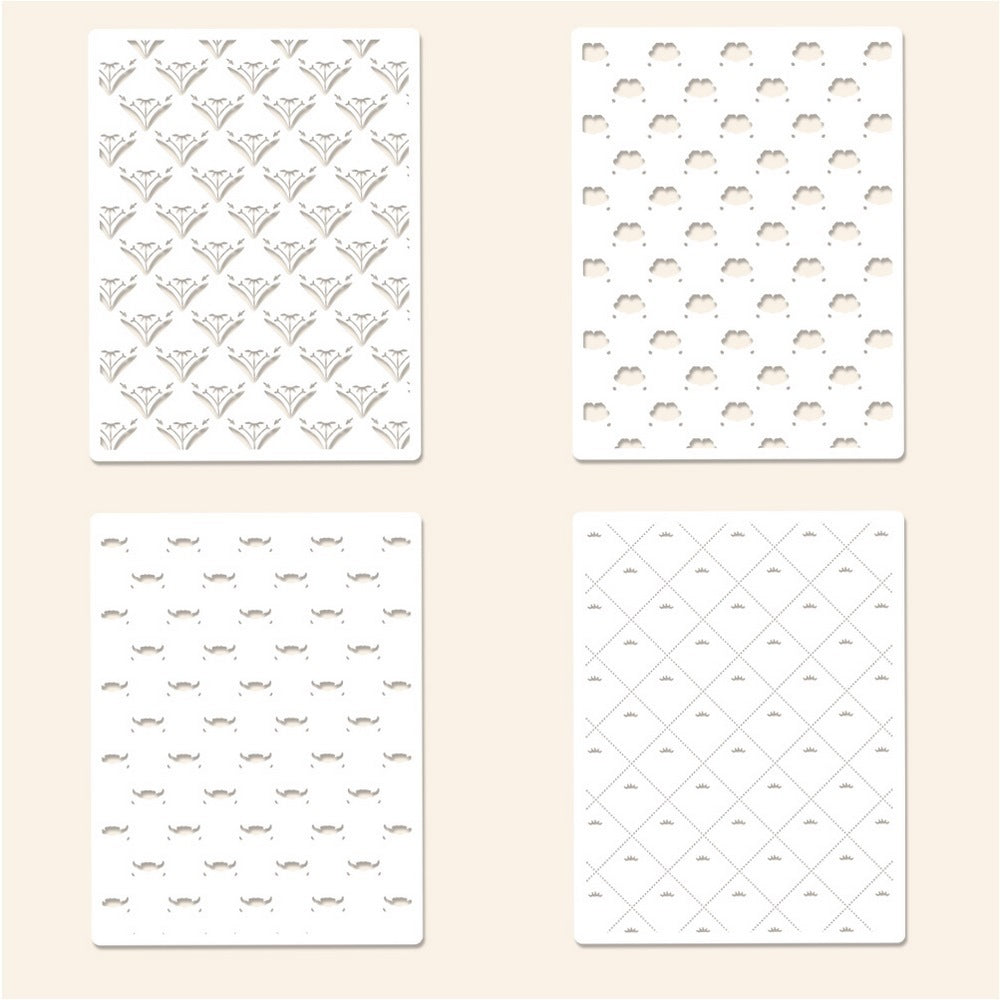 4 PCS Pretty Flowers Pattern DIY Painting Hollow Stencil